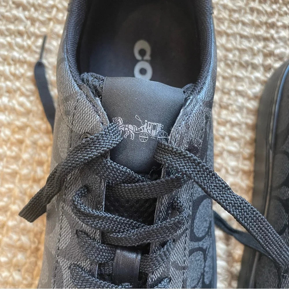 Coach Sneakers Clip Signature Low Top Charcoal Black G4949 Men’s Size 11 New - Picture 9 of 13